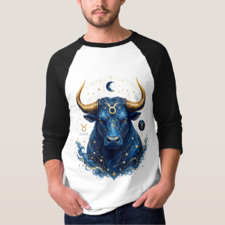 Stier-T-Shirt-Design mit himmlischem Stier T-Shirt