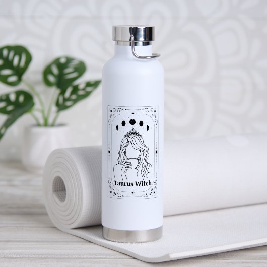 Stier Tarot Anpassbares Sternzeichen Astrologie Trinkflasche (Yoga (gedreht))