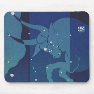 Stier Taurus Sternbild Vintage Zodiac Astrologie Mousepad