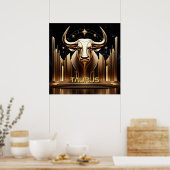 Stier Taurus Sternzeichen Tempel Astrologie Gesche Poster (Küche)