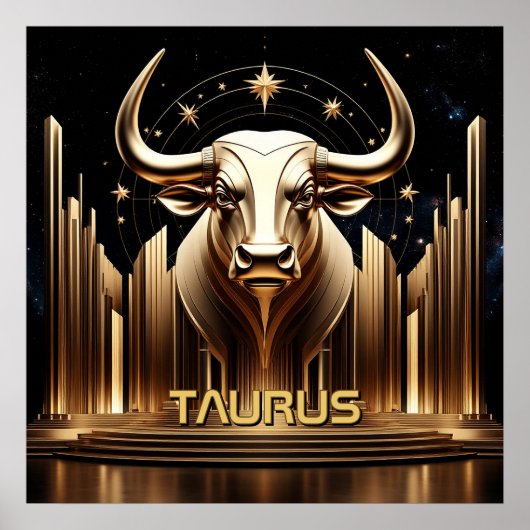 Stier Taurus Sternzeichen Tempel Astrologie Gesche Poster (Vorne)