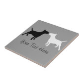 Stier-Terrier-Doppelt-Silhouette-Foto-Fliese Fliese (Seite)
