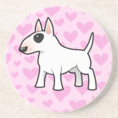Stier-Terrier-Liebe Sandstein Untersetzer (Vorne)