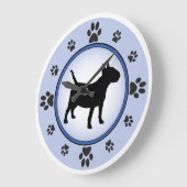 Stier-Terrier-Silhouette Große Wanduhr (Winkel)
