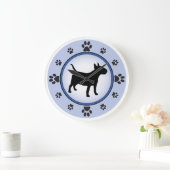 Stier-Terrier-Silhouette Große Wanduhr (Zuhause)