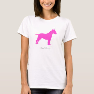 Stier-Terrier-T - Shirt (rosa Silhouette)