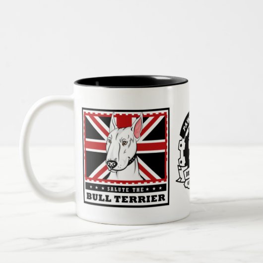 Stier-Terrier-Tasse Zweifarbige Tasse (Links)