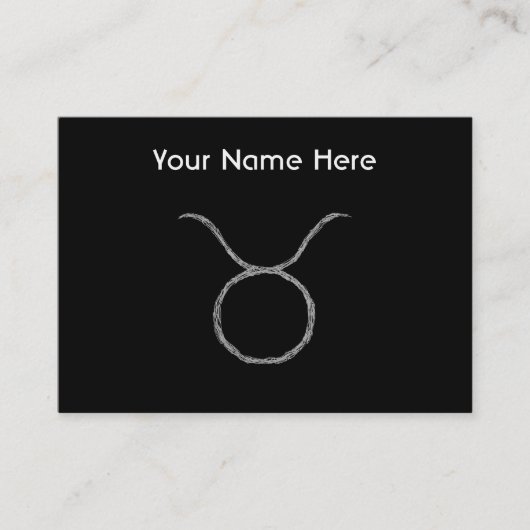 Stier. Tierkreis-Astrologie-Zeichen. Schwarzes Visitenkarte (Vorderseite)