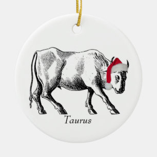 Stier-Tierkreis-Feiertags-Verzierung Keramik Ornament