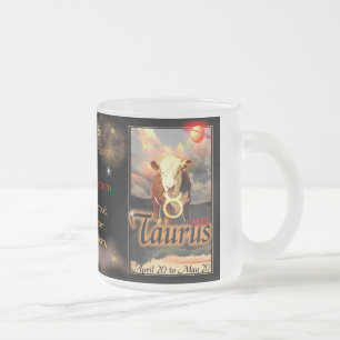 Stier-Tierkreis kleines Glas Mattglastasse