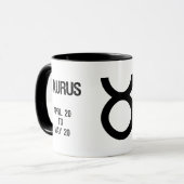 Stier-Tierkreis-Zeichen ("der Stier") Tasse (Vorderseite Links)