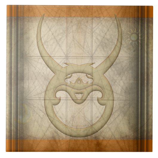 Stier-Tierkreis-Zeichen Fliese (Vorderseite)