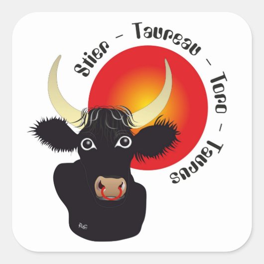 Stier - Tierkreiszeichen Aufkleber (Vorderseite)