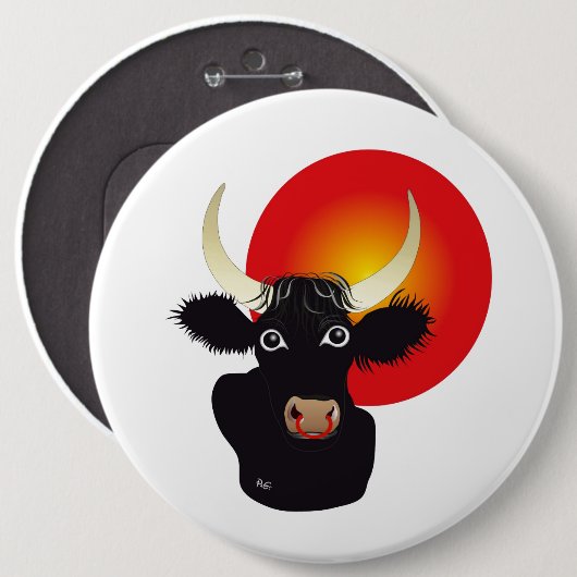 Stier Tierkreiszeichen Button (Vorne & Hinten)