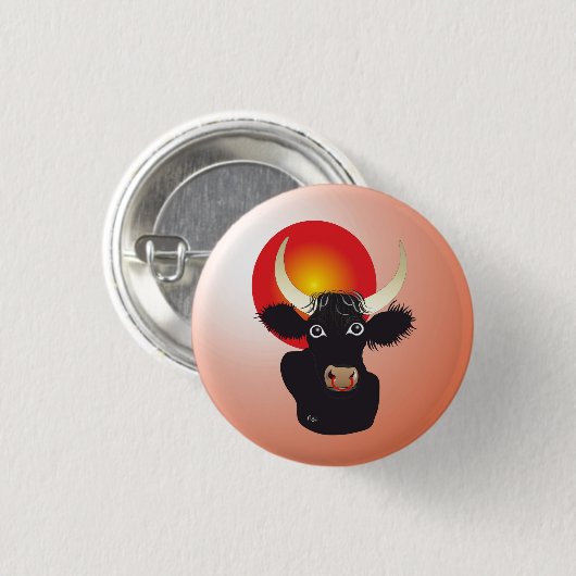 Stier Tierkreiszeichen Button (Vorne & Hinten)