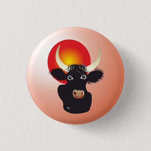 Stier Tierkreiszeichen Button (Vorderseite)