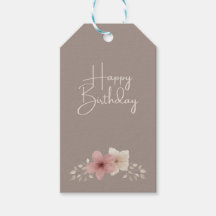 Stier und Rosa Blumengeburtstag Geschenkmarke | el