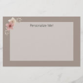 Stier und rosa Personalisierte Blumengestation Briefpapier (Vorderseite)