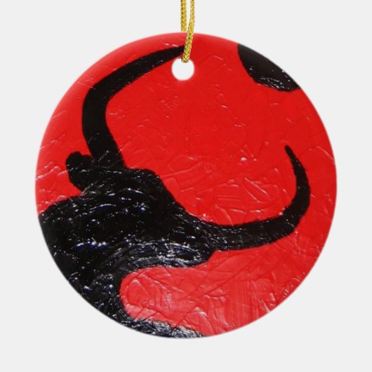 Stier-Verzierung Keramik Ornament (Vorne)