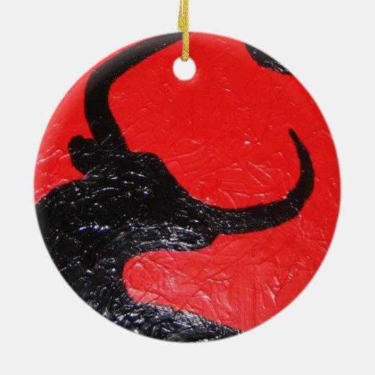 Stier-Verzierung Keramik Ornament (Hinten)