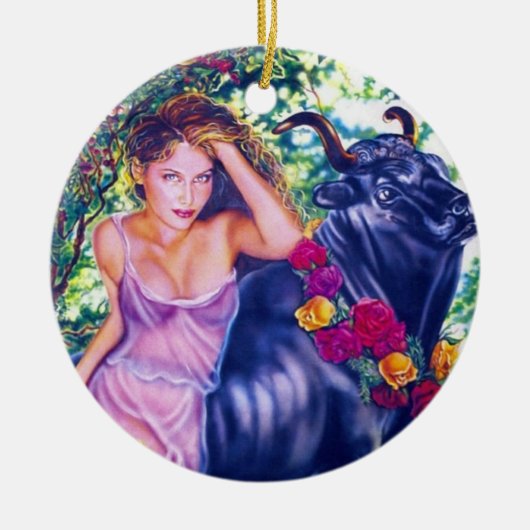 Stier-Verzierung Keramikornament (Vorne)