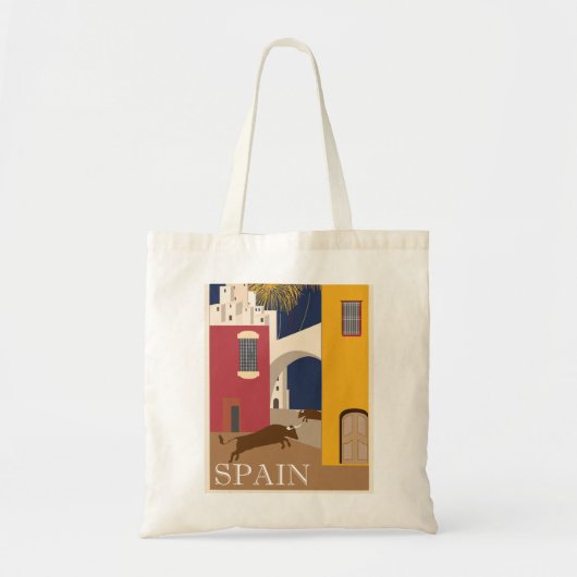 Stier Vintage Spanien Tragetasche (Vorne)