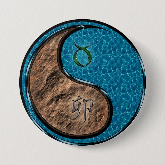 Stier & Wasser Kaninchen Button (Vorderseite)