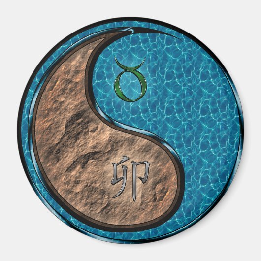 Stier & Wasser Kaninchen Magnet (Vorne)