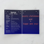 Stier-Weihnachtskarte Feiertagskarte (Innenseite)