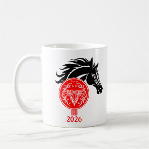 Stier x Jahr des Pferdes 2026 Kaffeetasse