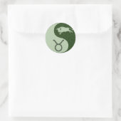 Stier Yin Yang Runder Aufkleber (Tasche)