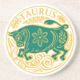 Stier Zeichen des Zodiac auf einem Getränkeuntersetzer