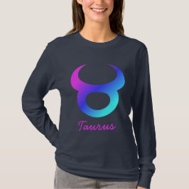 Stier-Zeichen-Rosa-lila blaues Aqua-Horoskop T-Shirt