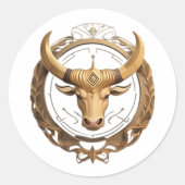 Stier-Zodiac-Bulle Runder Aufkleber (Vorderseite)