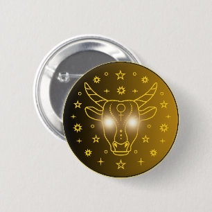 Stier-Zodiac-Emblem Minimales Himmelssymbol Button