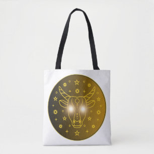 Stier-Zodiac-Emblem Minimales Himmelssymbol Tasche