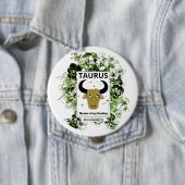 Stier-Zodiac-Meister des Schicksals Florale Kunst Button (Beispiel)