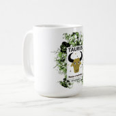 Stier-Zodiac-Meister des Schicksals Florale Kunst Kaffeetasse (Vorderseite Links)