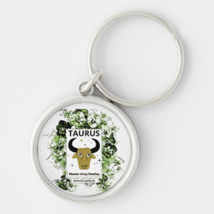 Stier-Zodiac-Meister des Schicksals Florale Kunst Schlüsselanhänger