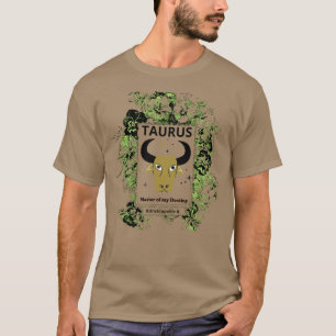 Stier-Zodiac-Meister des Schicksals Florale Kunst T-Shirt