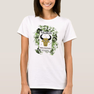 Stier-Zodiac-Meister des Schicksals Florale Kunst T-Shirt