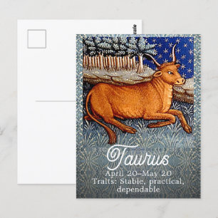 Stier-Zodiac-Sternzeichen-Geburtstagsfeier Postkarte