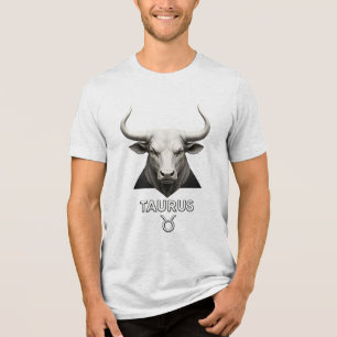 Stier-Zodiac-Stier Klassisch Schwarz Weiß Astrolog Tri-Blend Shirt
