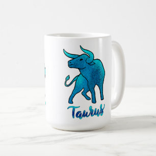 Stier-Zodiac-Stierblauer Glitter 20. April-20. Mai Kaffeetasse