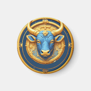 Stier-Zodiac-Stieremblem mit goldenem Ring Magnet