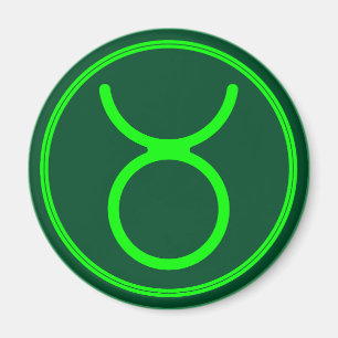 Stier-Zodiac-Symbol Grün Kontrast Magnet