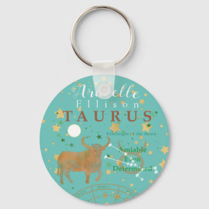 Stier-Zodiac Vintage personalisiert Schlüsselanhänger