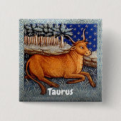 Stier-Zwillingszeichen-Geburtstagsfeier Button (Vorderseite)