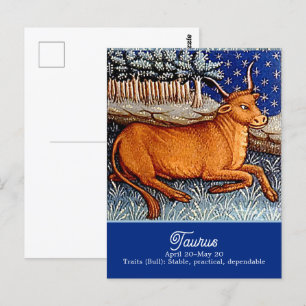 Stier-Zwillingszeichen-Geburtstagsfeier Postkarte