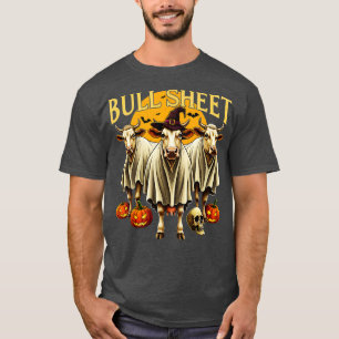 Stierblatt Lustige Kuh Halloween-Geist T-Shirt